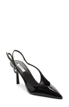 Prada Bow Ponted Toe Slingback Pump in Nero at Nordstrom, Size 6.5Us