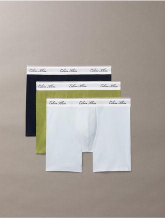 Calvin Klein Mens Icon Cotton Stretch Script 3-Pack Boxer Brief - Multi - XL