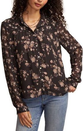 Lucky Brand Floral Button-Up Shirt in Black Multi Combo at Nordstrom Rack, Size Medium