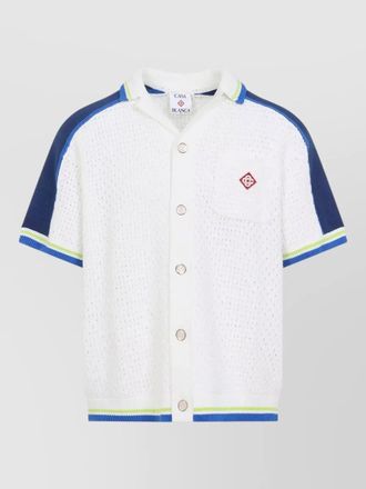 Casablanca crochet knit shirt chest pocket trim