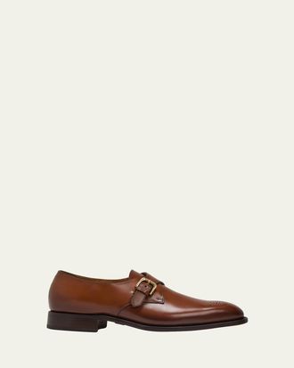 Ralph Lauren Purple Label Mens Darnell II Leather Monk-Strap Loafers