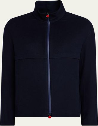 Kiton Mens Cashmere Full-Zip Bomber Jacket