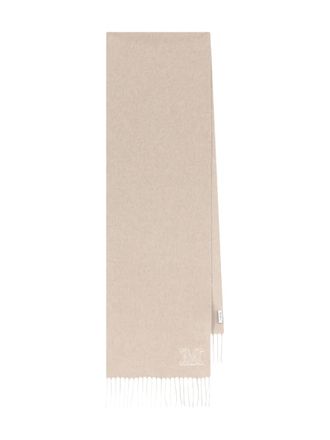 Max Mara Sjaal met logo - Beige