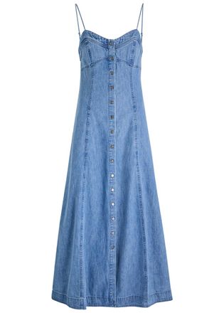 Free People Just Jill Denim Maxi Dress - XS (UK 4-6 / XS) - XS (UK 4-6 /xs)