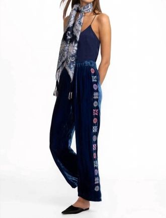 Johnny Was Velvet Wide Leg Pant Nikkola In Bellwether
