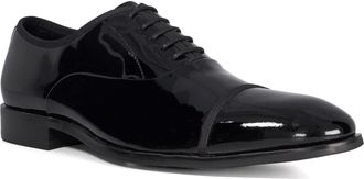 Dune London Mens Shuffle Wide Fit Patent Oxford Toe Cap Shoes Size UK 7 Block Heel Oxford Shoes Black