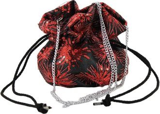Loni Fantasy Suede Velvet Drawstring Clutch Shoulder Bag
