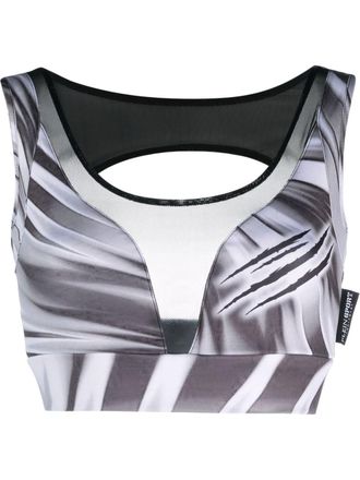 Plein Sport Top crop con stampa - Bianco