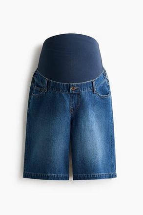 H&M Mama Denim Bermuda Shorts in Dark Denim Blue at Nordstrom, Size X-Small