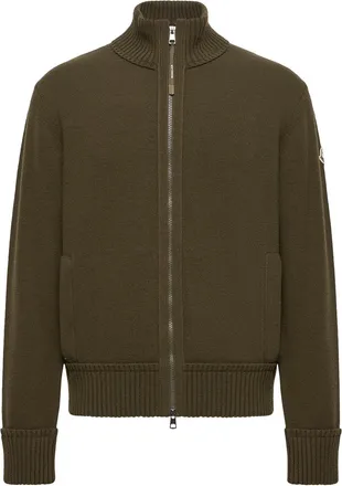 Moncler Moncler Cashmere & Wool Zip-up Cardigan, Men, Green, Size: 3xl