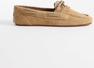 Mango Scarpe da barca 100% pelle scamosciata color sabbia-Marrone