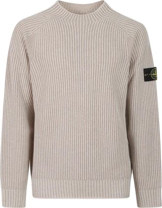 Stone Island 5100043 Tweekleurig Vanis&eacute; Kasjmier - Heren - Truien - Beige - Maat: 2XL Kasjmier