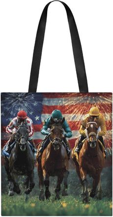 Generic USA Running Horses Tote Bag for Women Men Shoulder Bags Purses Pouch Handbags