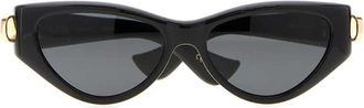Valentino Garavani Womens Sunglass Acetate Cat-Eye Sunglasses Black