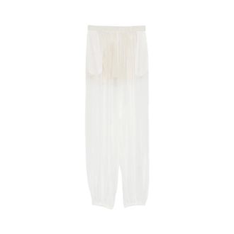 Alysi Pant.super Light Jersey Baloon - female - Alysi - Wide Trousers - White - XS - Trousers