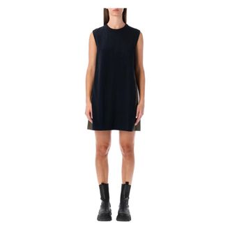 sacai Short Dresses, female, Blue, L, Mini Dress with Pleated Back