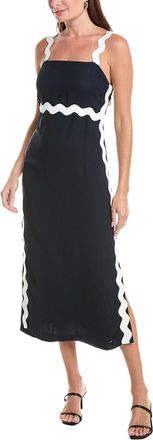 Reiss Ashley Wave Trim Crepe Dress