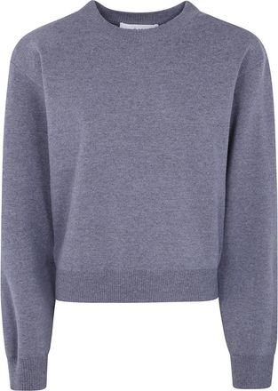 R&oacute;he Statement Shoulder Crewneck - Dames - Ronde hals truien - Grijs - 2XS - Leer - Truien & Vesten