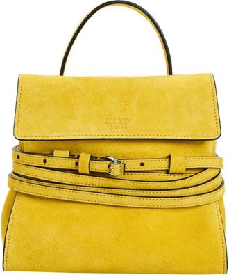 Moschino Handbags, female, Yellow, Size: ONE SIZE Tie Me Small Scamosciato