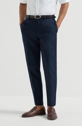 Brunello Cucinelli Gabardine trousers in Blue at Nordstrom, Size 56 It