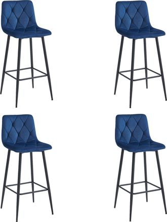 OEM Taburete Nado - Terciopelo Azul Marino / Patas Negras X 4