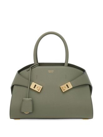 Ferragamo small Hug leather tote bag - Grey