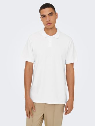 Only & Sons Poloshirt ONLY & SONS ONSBEN REG SS POLO SHIRT NOOS, Herren, Gr. XXL, hellwei&szlig;, Jersey, Obermaterial: 100% Baumwolle, unifarben, regular fit normal, o