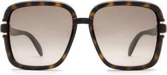 Gucci tortoiseshell-effect square-frame sunglasses - women - Acetate - 59 - Brown