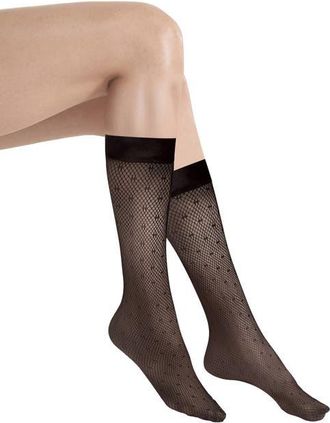 Wolford Dot Net Knee High Socks in Soft Cacao at Nordstrom