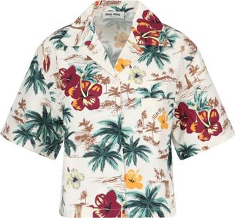 Miu Miu Camicia Crop Stampata
