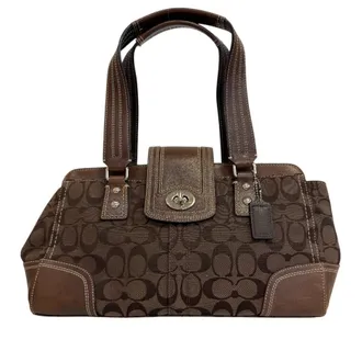Coach Signature Brown Canvas Tote Bag (Pre-Owned)