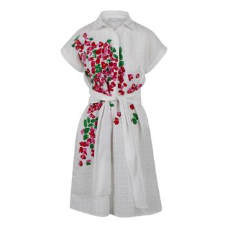 Mii Shirt Dresses, female, White, Size: M Midi Pintuck Dress