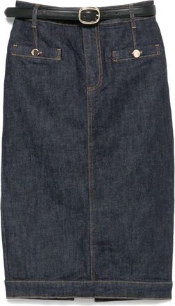 Self Portrait Denim Midi Skirt