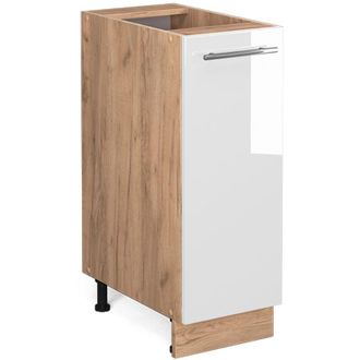 Vicco Armadio cucina dispensa alto Fame-Line, Bianco lucido, 30 cm senza piano di lavoro Vicco