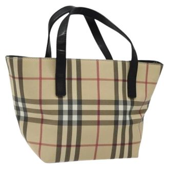 Burberry Pre-owned Tote Bags, female, Beige, Size: ONE SIZE Pre-owned Canvas Tote
