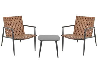 Beliani Conjunto de balc&oacute;n Marr&oacute;n