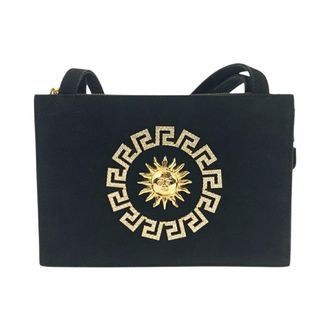 Versace Suede Sunburst Shoulder Tote Bag