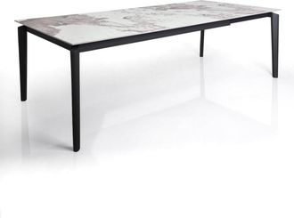 Oresteluchetta Mesa extensible cer&aacute;mica/acero &oacute;nix-gris 77,5x90x160-220 cm