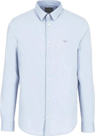 Emporio Armani Stijlvolle Shirt 8N1C09 1Ni 9Z - Heren - Zakelijke Overhemden - Blauw - S - Overhemden