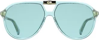 Longchamp Roseau 58mm Aviator Sunglasses in Transparent Aqua at Nordstrom