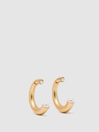 Reiss Gold Tone Pearl Earrings