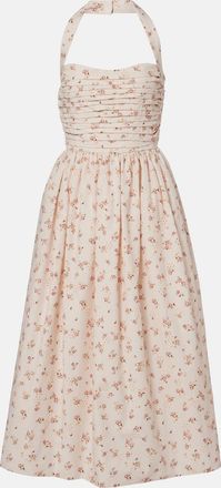 Markarian Leia floral pleated cotton midi dress