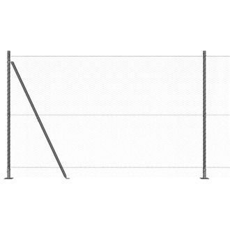 Berkfield Home Fencing Set Set of 2 Grey Metal 25 x 1.5 m Durable