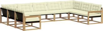 vidaXL Conjunto De Sof&aacute;s De Exterior 9 Uds. Blanco Y Crema Vidaxl