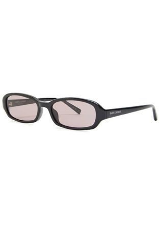 Saint Laurent Erin Narrow Rectangle-frame Sunglasses - Black - One Size