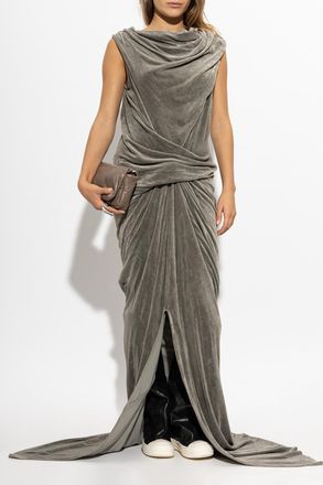 Rick Owens Velvet Dress, Womens, Grey