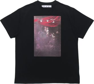 Off-white Pattern Arrow Printing Loose Fit Short Sleeve Black OMAA038S21JER0051001