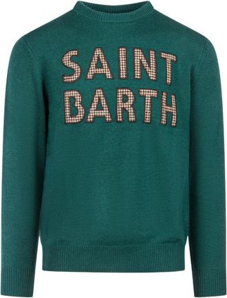 MC2 Saint Barth Wollen Crew Neck Sweater Heron - Heren - Ronde hals truien - Groen - XL - Wol - Truien & Vesten