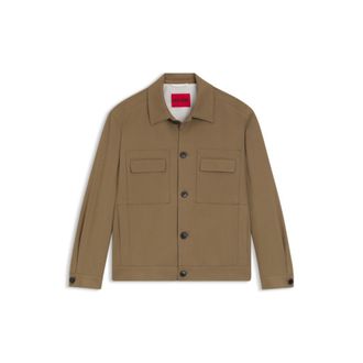 HUGO BOSS Slim-fit jacket in wrinkle-resistant twill
