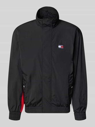 Tommy Jeans Regular Fit Blouson mit Logo-Stitching in Black, Gr&ouml;&szlig;e XXL